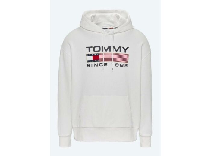 Sweat à capuche Tommy Jeans blanc