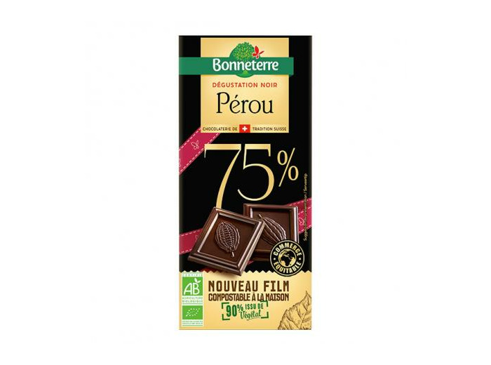 CHOCOLAT NOIR Sélection Pérou 75%  BONNETERRE Abc bio Marly