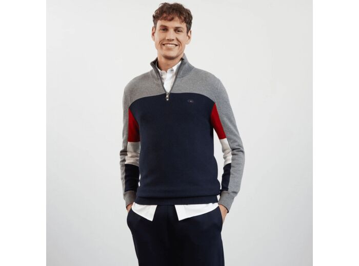 Pull demi-zip FFR Eden Park marine