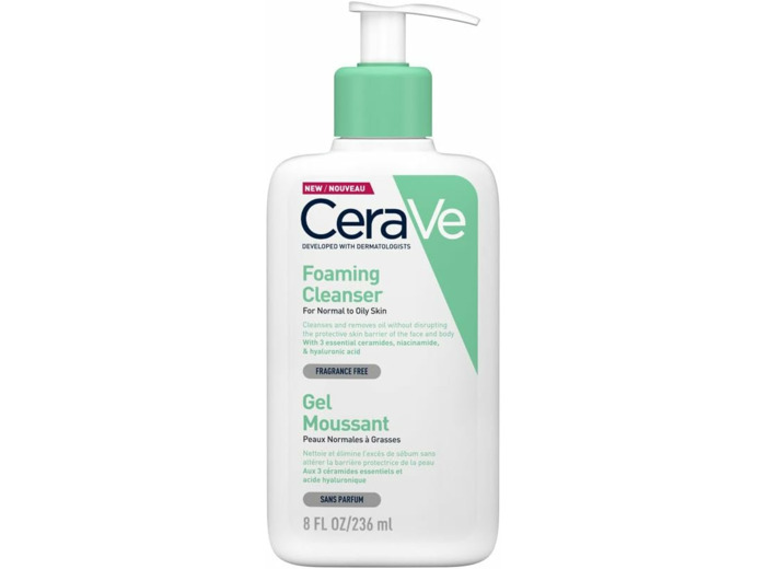 Gel moussant, peaux normales à sèches, sans parfum, 236ml, CeraVe