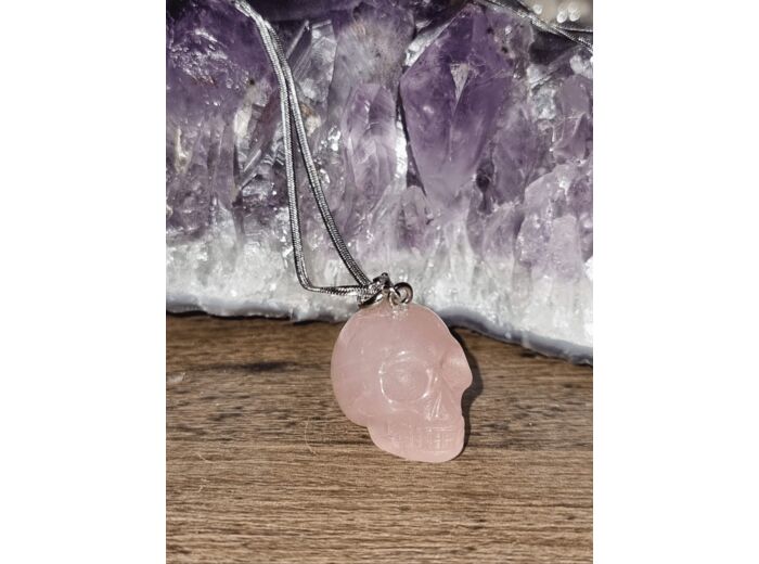 Pendentif quartz rose ou amethyste