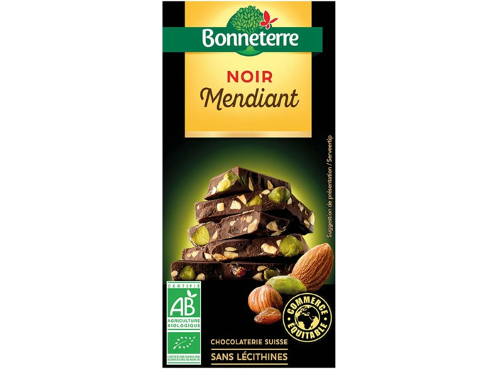 BONNETERRE Chocolat Noir Mendiant 100G Bio