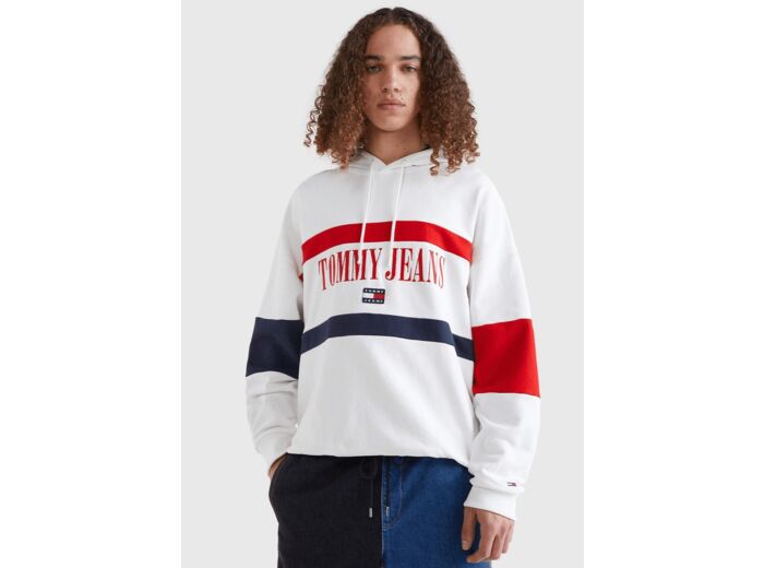 Sweat à capuche Tommy Jeans blanc