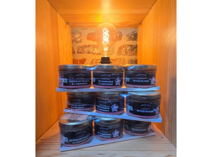 3 terrines confit de foie de porc,  foie de volaille à l'armagnac et de campagne à l'ancienne