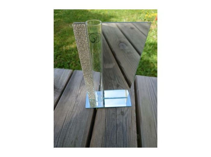 Vase soliflore miroir strass 1 tube - Zen Deco