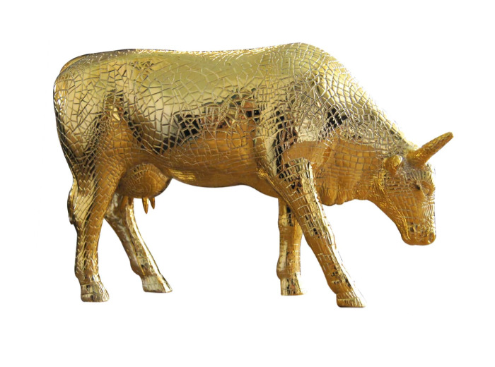 VACHE MIRA MOO GOLD GRAND MODELE - COWPARADE