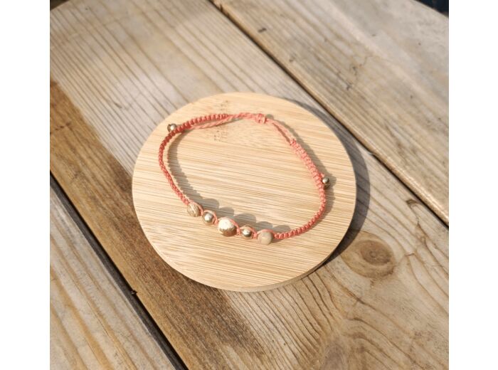 Bracelet Collection ‘’LALY'' - CORAIl - DE FILS ET DE PIERRES REF: 110-2 - Sur le trottoir d'en face