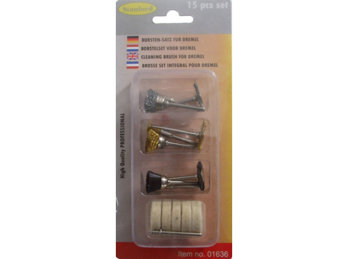 Set de 15 pièces brosses pour dremel 01636