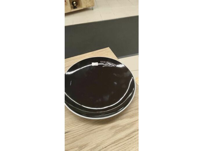 ASSIETTE À DESSERT NOIRE 21.5 CM "FAIT MAISON" Blanc ou Noir