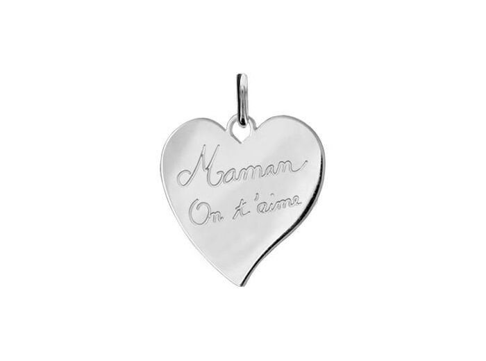 Pendentif argent coeur Maman on t'aime - Magie d'Or