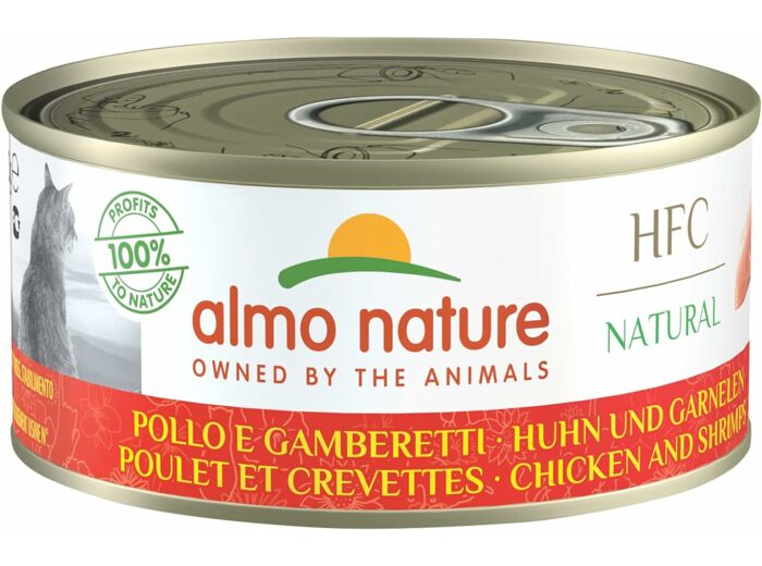Almo Nature - HFC Natural avec Poulet et Crevettes - Nourriture Humide pour Chat Adulte: boîte de150g