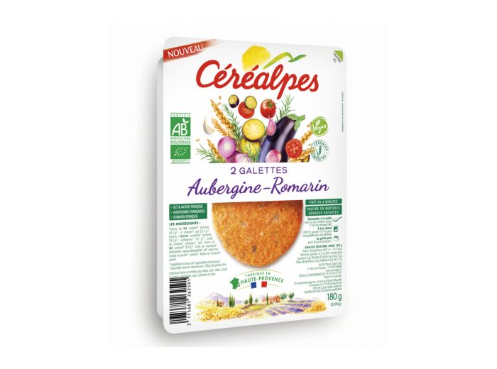 Galettes végétales aubergine romarin 2x90g - Abc Bio