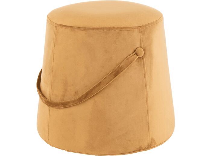 J-line Pouf Anse Velours Ocre