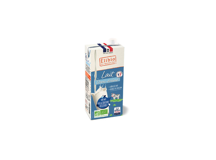 Lait 1/2 écrémé stérilisé U.H.T BIO, français 1L - ABC bio