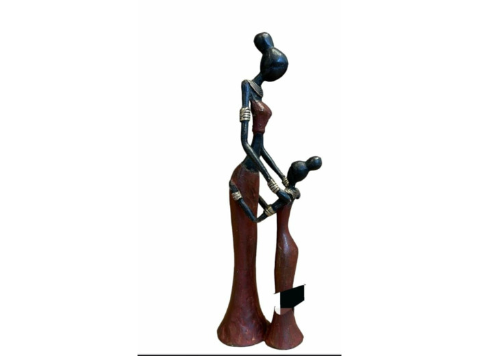 SCULPTURE BRONZE FEMME ET ENFANT - 25 CM -