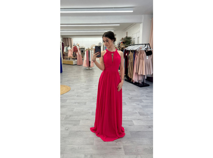 Robe longue  de cérémonie fuschia