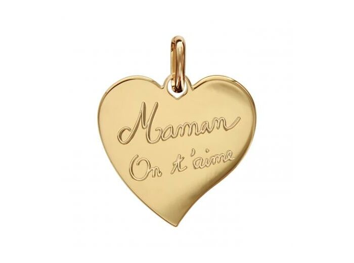 Pendentif plaqué or  cœur "Maman on t'aime"- Magie d'Or
