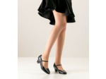 Gina - Chaussures de danse ajustables pour femme en cuir noir - Werner Kern