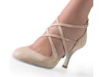 Valeria Nueva Epoca - Chaussures de danse daim brillant beige