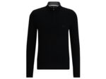 Pull demi zip BOSS noir en laine