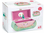 DJECO Boîte à Musique Balade en Carrosse - Rangement Bijoux et Secrets Élégant - Mélodie Harmonieuse - Recouverte de Papier et Intérieur Velours Doux, Miroir - Princesse Décorative