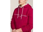 Sweat à capuche Tommy Hilfiger bordeaux en coton bio