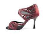 PD808 - Chaussures danse pour femme  résille et paillettes, talon 8,5 cm- Portdance