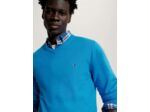 Pull col V Tommy Hilfiger bleu en cachemire