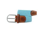 Ceinture tressée Billybelt bleu dragée en cuir