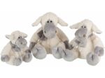 J-Line Mouton + Echarpe Peluche Ecru/Gris Large