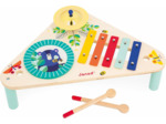 JANOD - Table Musicale en Bois Gioia - 3 Instruments de Musique Enfant - Jouet d'Imitation et d'Éveil Musical - Dès 12 Mois