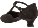 053-014-001- Chaussures de danse pieds larges en nubuck noir, talons 4,2 cm - Diamant