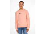 Sweat col rond logo multicolore Tommy Hilfiger rose