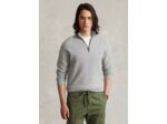 Pull demi zip Ralph Lauren gris en coton