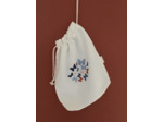 Sac brodé, deux cordons, broderie «  Envol de papillons »