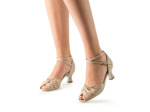 Ruth - Chaussures de danse de salon en cuir nappa beige - Werner Kern
