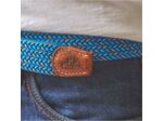 Ceinture tressée bicolore Billybelt bleue et orange en cuir