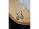 Boucles d'oreilles dormeuses quartz tourmaliné, fait main