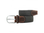 Ceinture tressée bicolore Billybelt noire et blanche en cuir