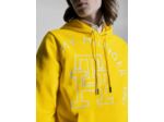 Sweat à capuche monogramme Tommy Hilfiger jaune en coton bio