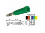 Fiche banane mâle blanc Ø4mm avec isolant vissable / Raccord par vis M3