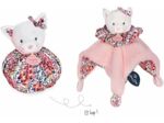 Doudou et Compagnie - Doudou Boule Chat 3 en 1 : Doudou + Cocon + Jouet d'éveil - Doudou Douceur Transformable - Rose - 25 cm - Collection Les Petits Futés - Garantie Doudou Perdu - DC3933 Chat Rose