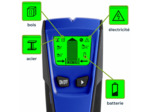Détecteur de montants numérique, détecte jusqu'à 51 mm, métal/bois/câbles, incl. batterie