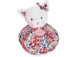 Doudou et Compagnie - Doudou Boule Chat 3 en 1 : Doudou + Cocon + Jouet d'éveil - Doudou Douceur Transformable - Rose - 25 cm - Collection Les Petits Futés - Garantie Doudou Perdu - DC3933 Chat Rose