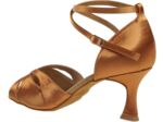 141-087-379 - Chaussures de danses latines en satin tan, talons flare 6,5cm - Diamant