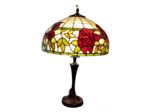 Lampe Tiffany Art Nouveau -Pivoine rouge - H 62 cm - De Ryck