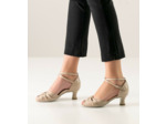 Ruth - Chaussures de danse de salon en cuir nappa beige - Werner Kern