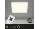 Briloner - Plafonnier à LED, à intensité variable avec rétroéclairage, télécommande, 18 W, 2400 lm, blanc, 293 x 293 x 28 mm (L x l x H)