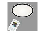 Briloner Leuchten - Plafonnier à intensité variable avec rétroéclairage avec télécommande 18 W 2400 lm Blanc/noir 293 x 28 mm (DxH)