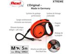 Flexi, Laisse Modèle Xtreme, Résiste aux Charges intensives exercées sur la Sangle, Sangle extrêmement résistante aux morsures, Poignée Souple réglable, Made in Germany, Orange, M - 5m Orange M - 5m